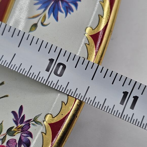 Daher Decorated Ware Oval Tin Tray Autumn Floral Metal Serving Platter England - Picture 7 of 9